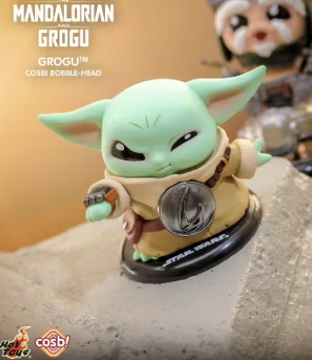 Star Wars x Cosbi x Disney, Mandalorian & Grogu Bobble-Head, Using Force, New